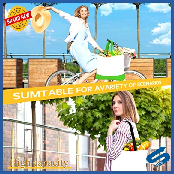 Canvas Tote Bags Bulk Pack Reusable Grocery Shopping Botes Luggage Storage